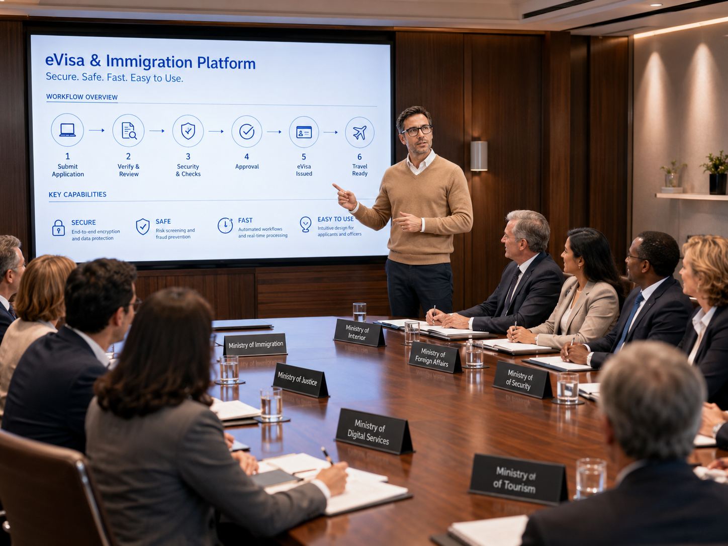 eVisa and Immigration Platform presentation to officials slide
