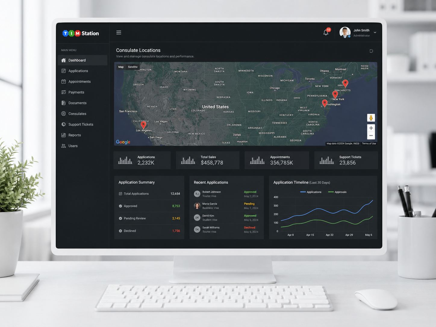 Consulate Locations screenshot for the eVisa and Immigration Platform