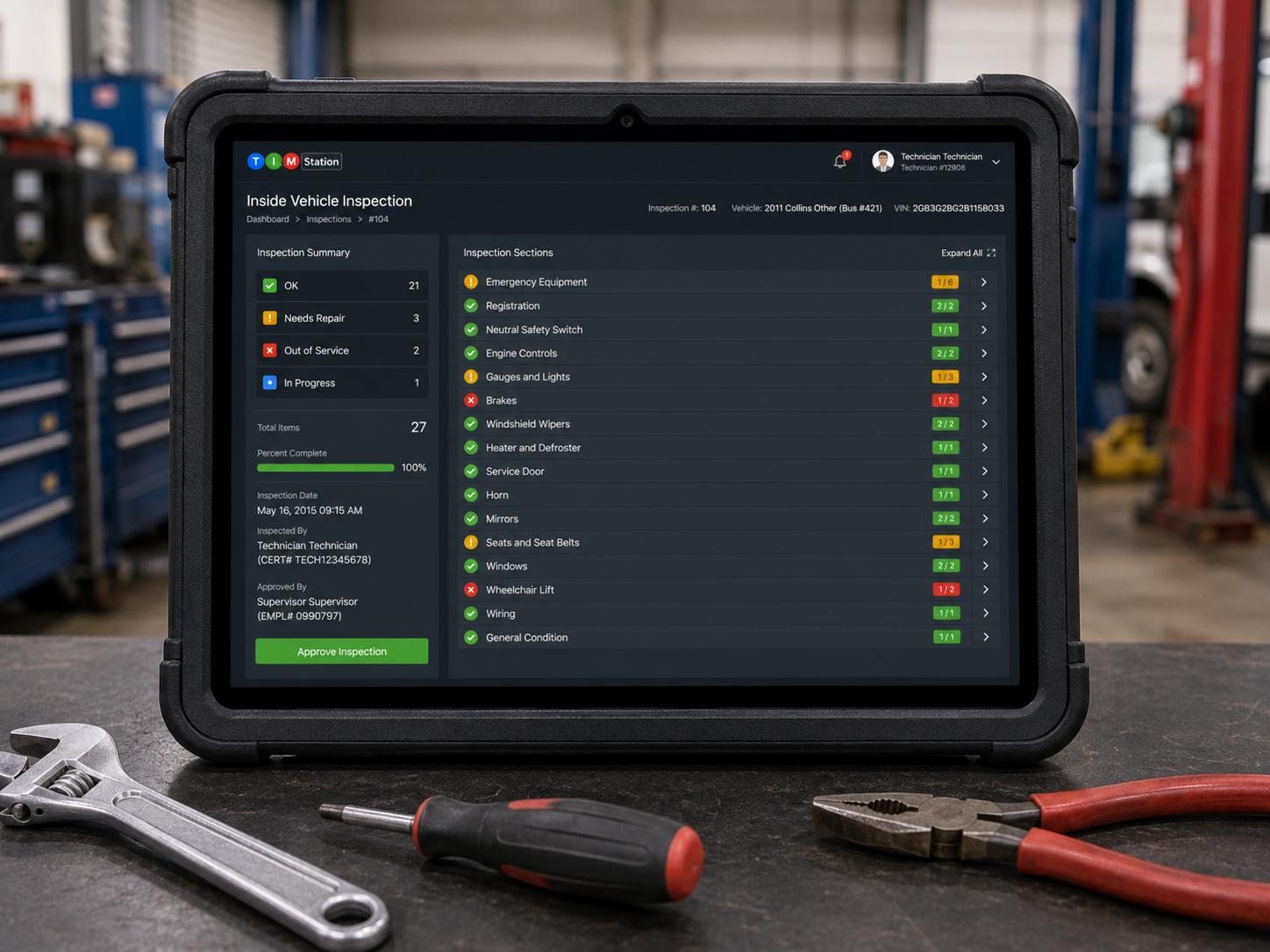 Inside Vehicle Inspection