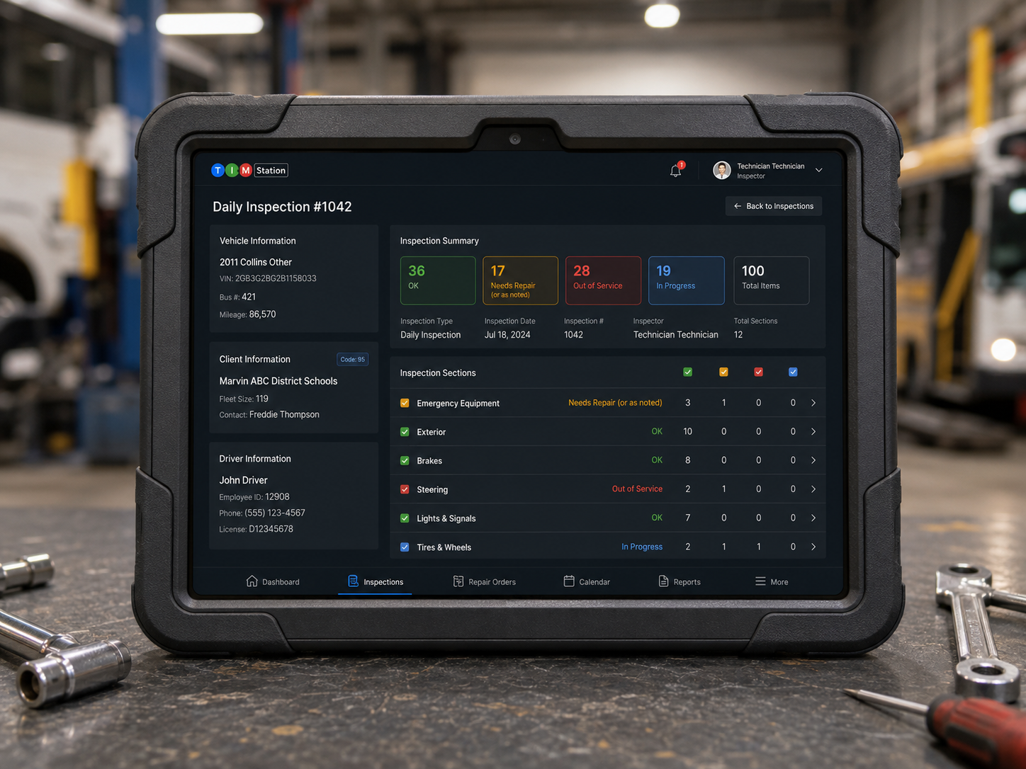 Daily Inspection Summary